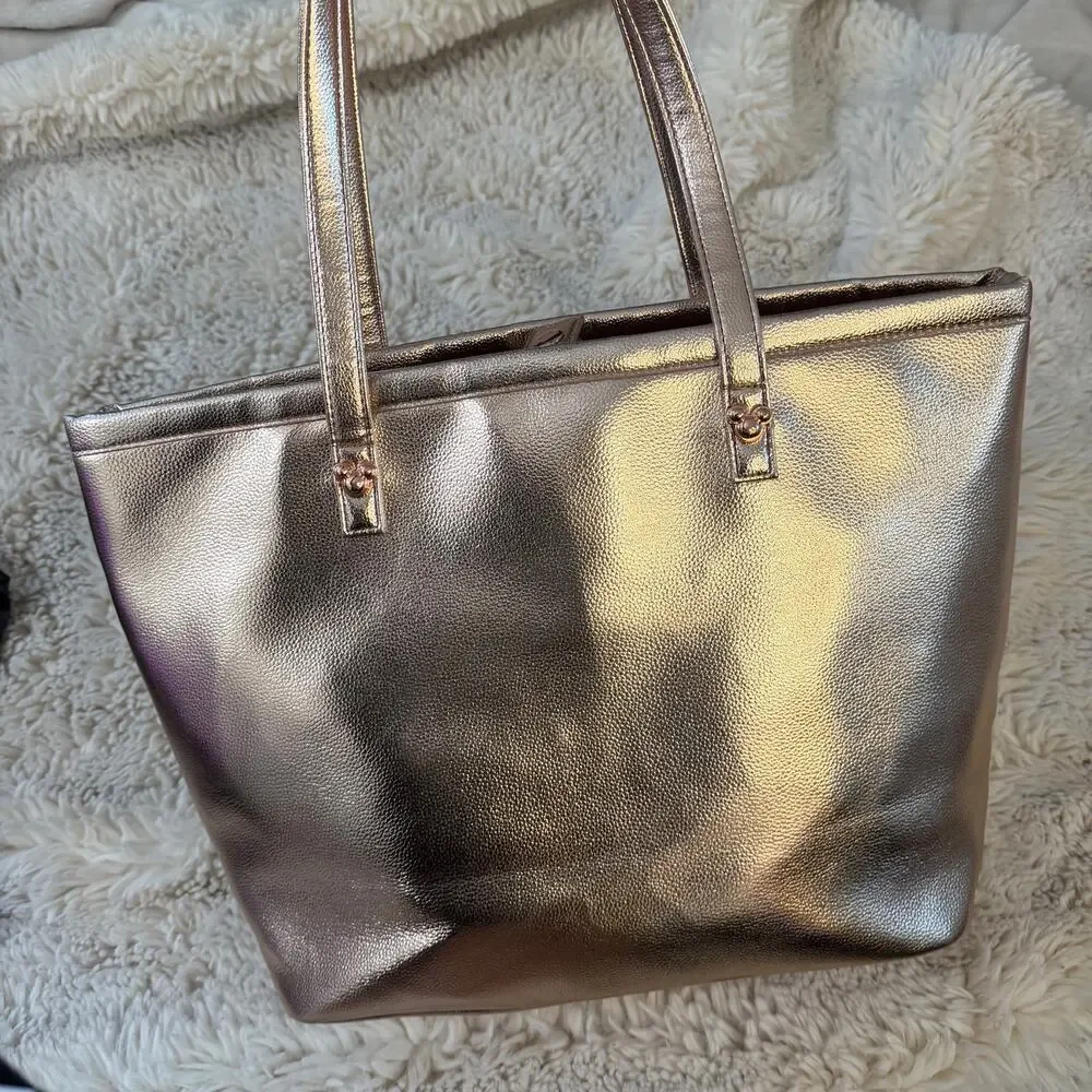 Disney Rose Gold Metallic Minnie Mouse Tote Bag One Size - Picture 5 of 9
